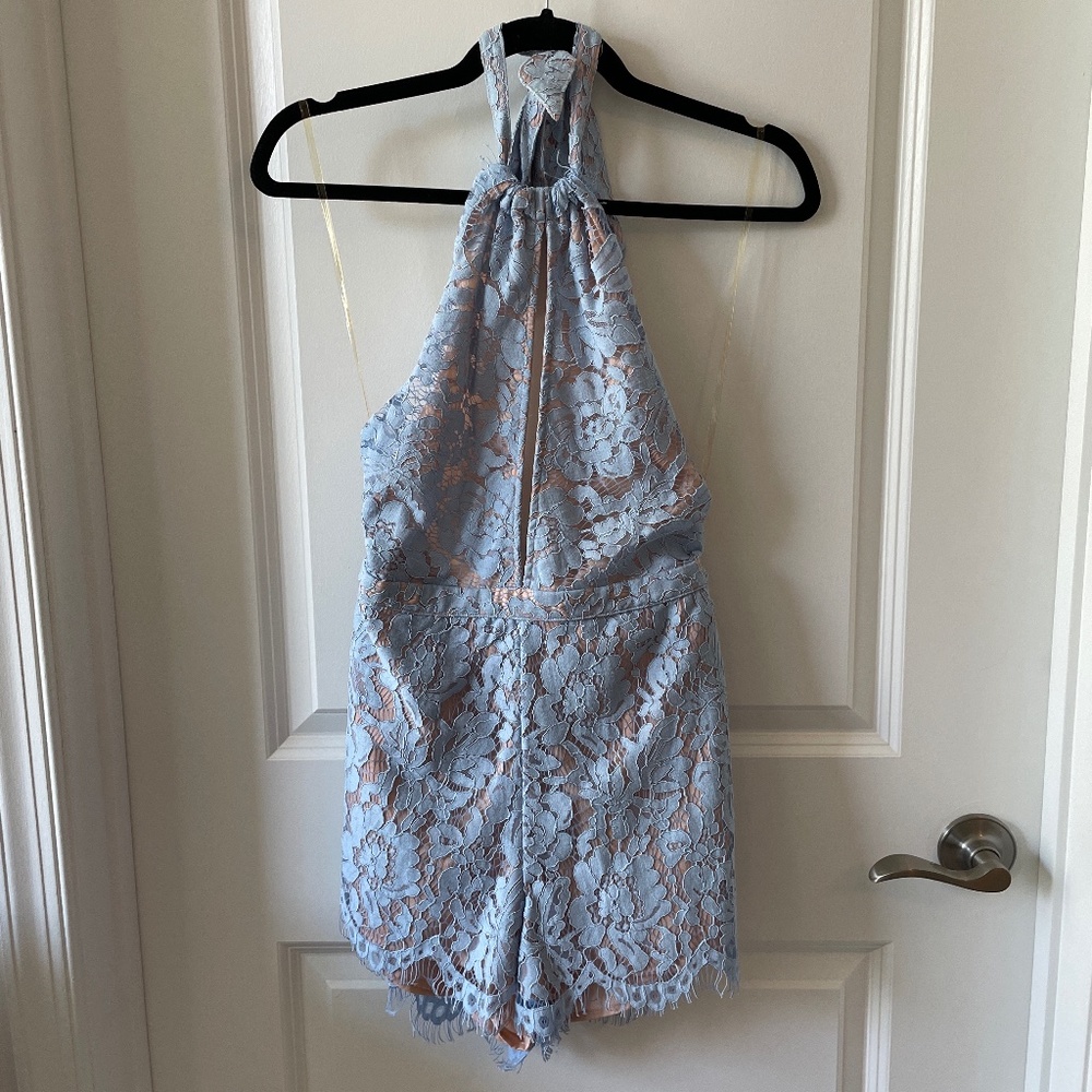 Do+Be Baby Blue Lace Romper